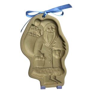 Brown Bag Cookie Art Santa Claus 1983 Stoneware Christmas Mold‎ bakeware decor